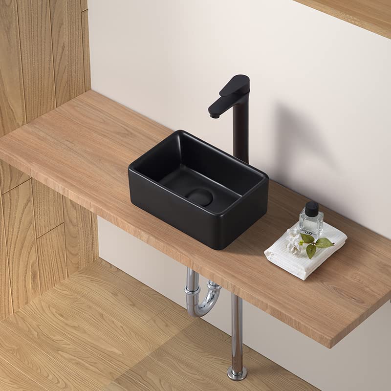 LUYI ブラック 手洗いボウルセット 手洗い器 洗面ボウル 300x200x115mm