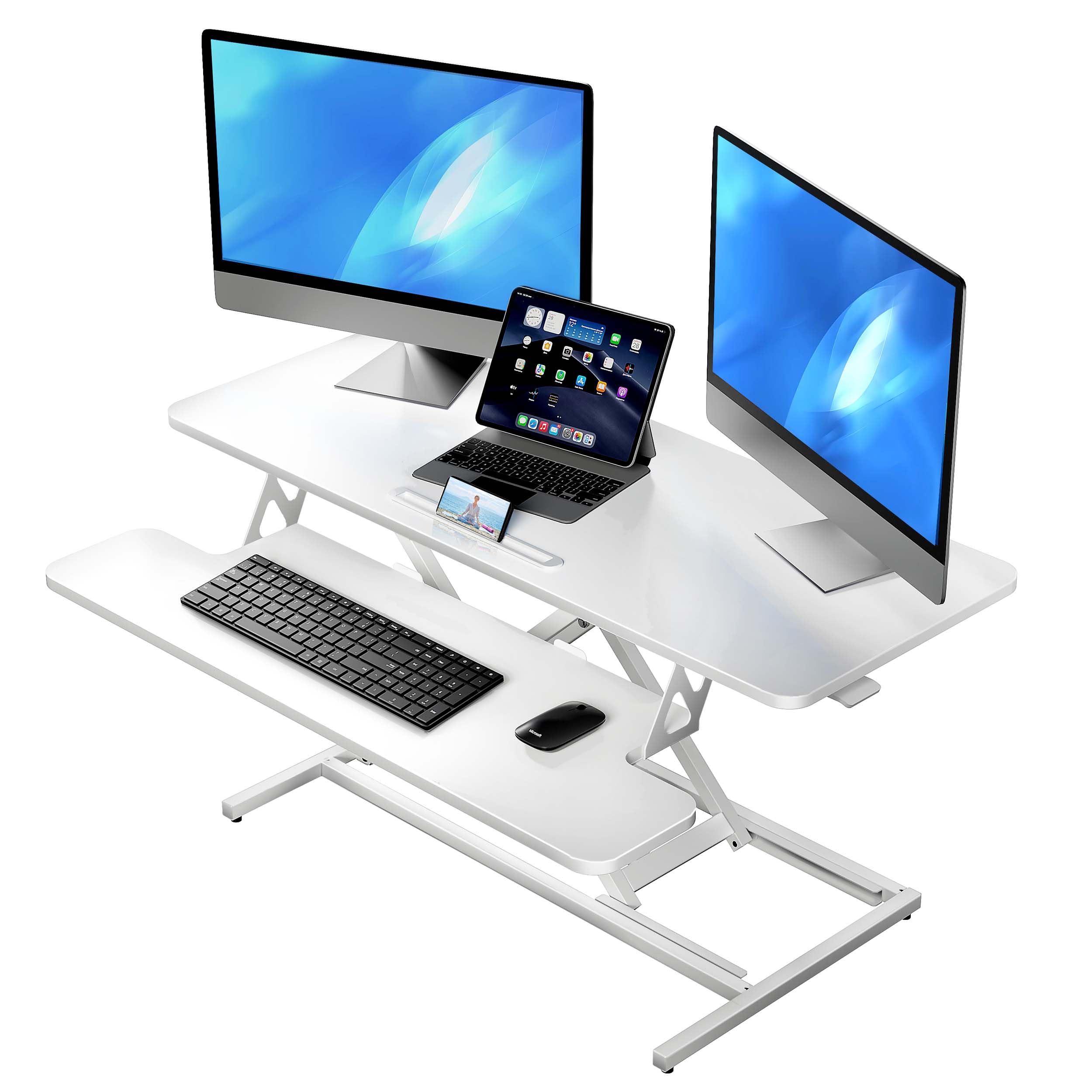 ERGOMAKER スタンディングデスク 卓上タイプ 幅101cm 高さ調節11.5・51CM ガス圧昇降式 昇降式テーブル..