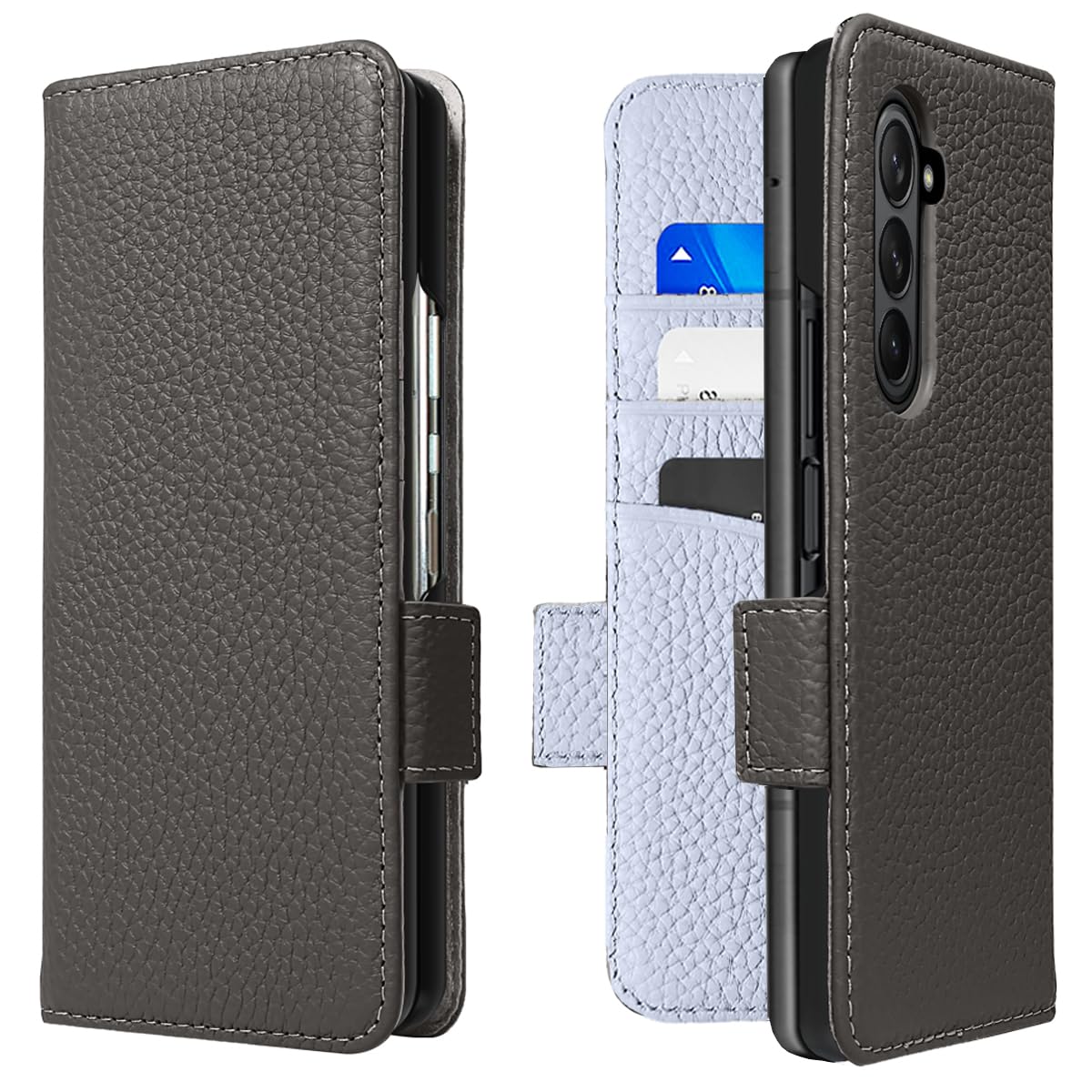 Samsung Galaxy Z Fold5 ケース 本革 手帳型 カバー 耐衝撃 保護 Samsung Fold 5 5G カバー 本革 内蔵マグネッ RFIDト 財布型 SC-55D/SCG22 携帯カバー カードポケット スタンド機能 NanHou