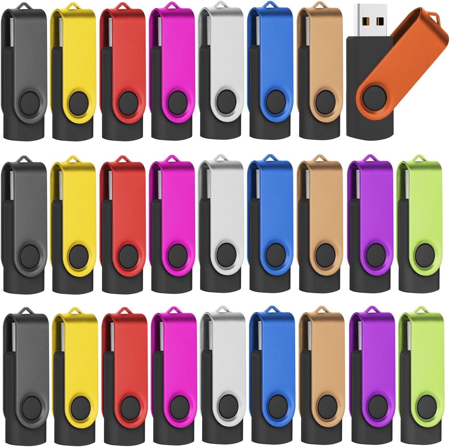 TEWENE USBメモリ 2GB 50個セット USBフラッシュメモリー 回転式 高速 USBフラッシュドライブ ストラップホール付きません まとめ買い 10色ミックスグカラー USB2.0 低容量 業務用