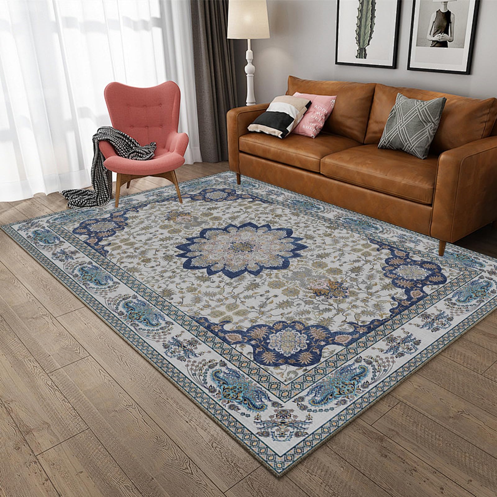 HiChiclife ペルシャ風絨毯 マット 玄関マット 室内 滑り止め ホットカーペット対応 200x300cm 約3.5畳..