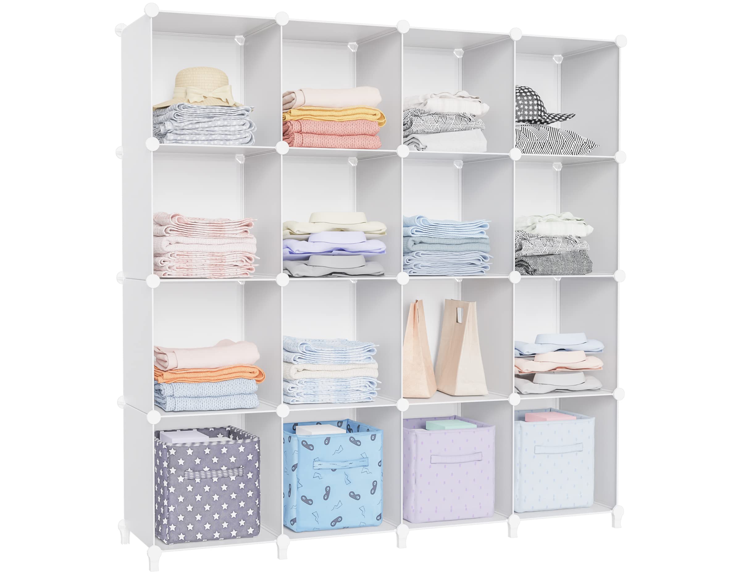 SIMPDIY収納棚 大容量本棚 ワードローブ 整理棚 組み立て式 衣類収納 収納ラック棚 衣類ケース 衣柜 cl..