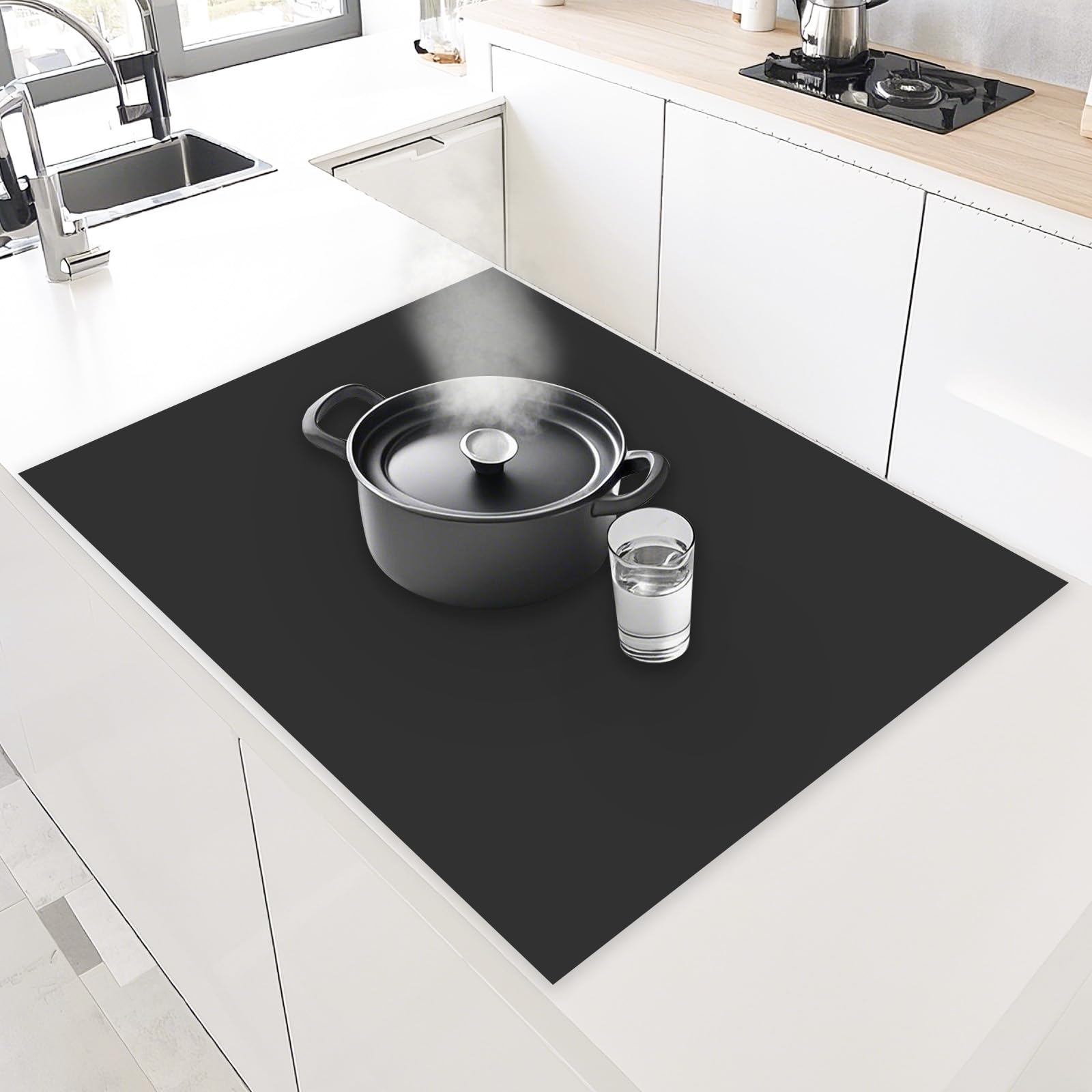PakOne 調理台保護マット 特大シリコーンマット キッチンカウンタープロテクターマット 特大60×120cm 厚さ2mm 作業台保護 調理台保護シート 耐熱260℃ 耐冷-60℃ 滑り止め 傷防止 防汚 水洗い可能 食洗機対応 テーブルマット 耐熱 断