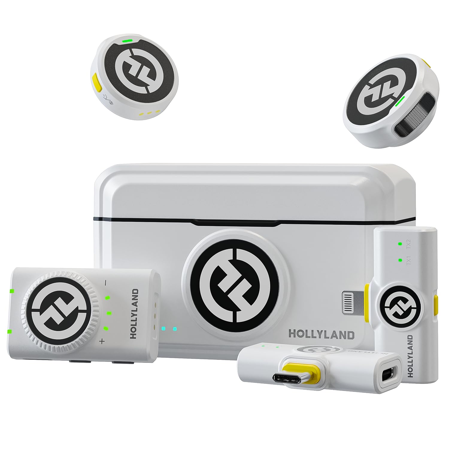 Hollyland「DGP Mobile 2024金賞」「晋遊舎家電批判A評価」 Lark M2 Combo -ワイヤレスマイク-ピンマイク-軽量9g-48Khz/24Bit-Lightingシリーズ/USB Type-C/カメラ対応-300m転送距離-V