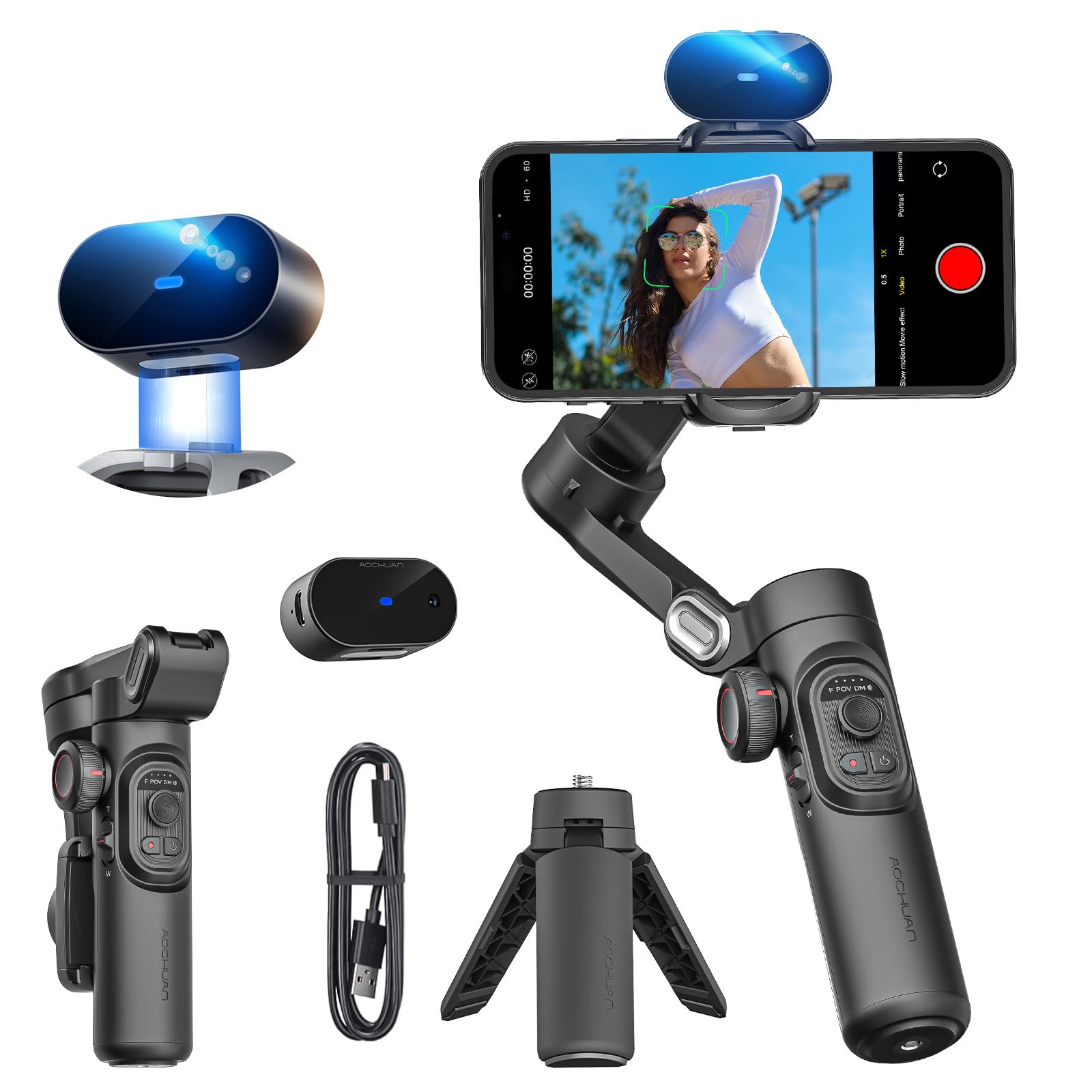 楽天湖南オンラインスマホ用AI版3軸ジンバルスタビライザー AIトラッキングiPhone&Android対応スマートフォンスタビライザー（Smart XE AI）