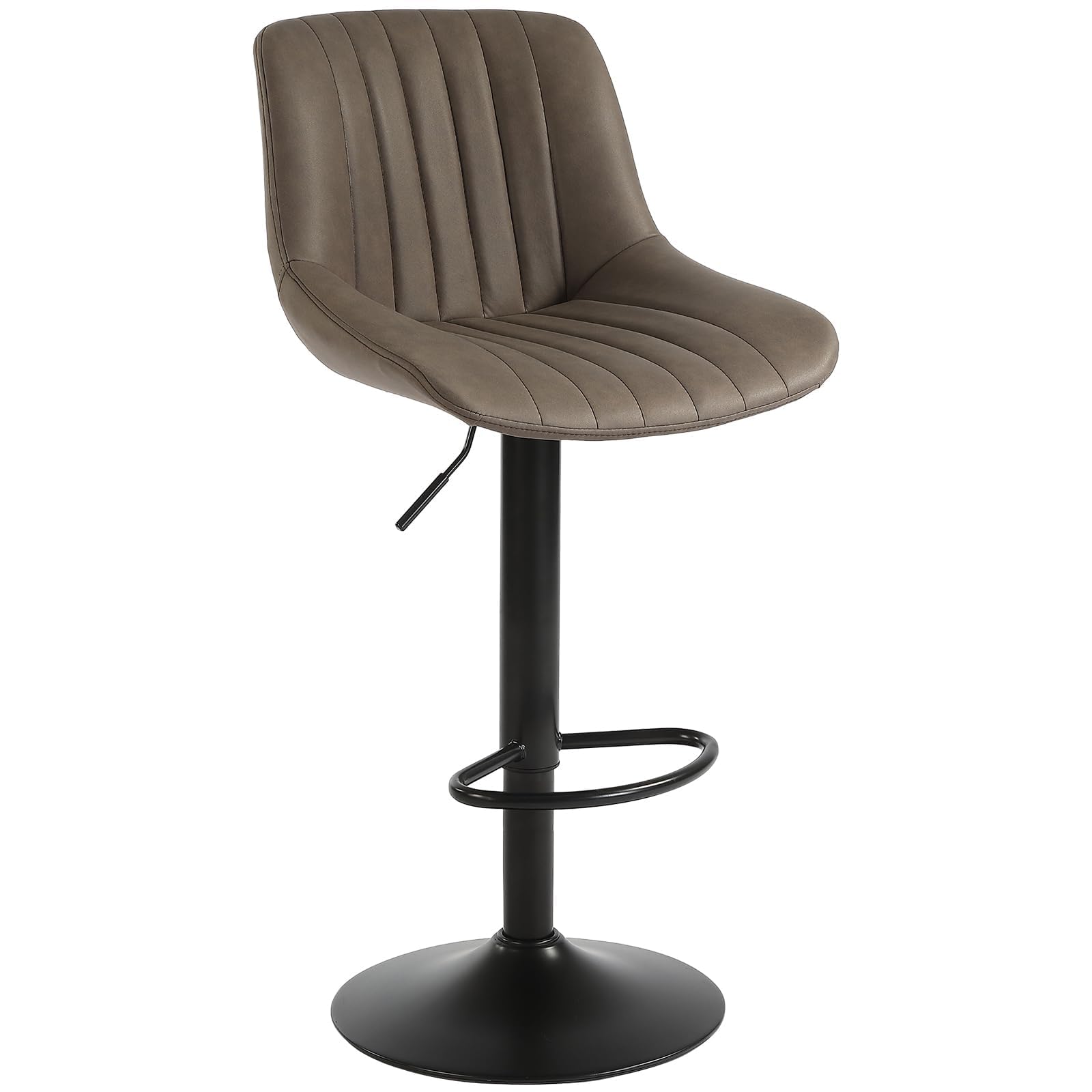 Youhauchair カウンターチェア 1脚 背もたれ ハイチェア 調節可能 回転バーチェア 足置き 昇降式ハイチェア フェイク PUレザー キッチンチェア ...