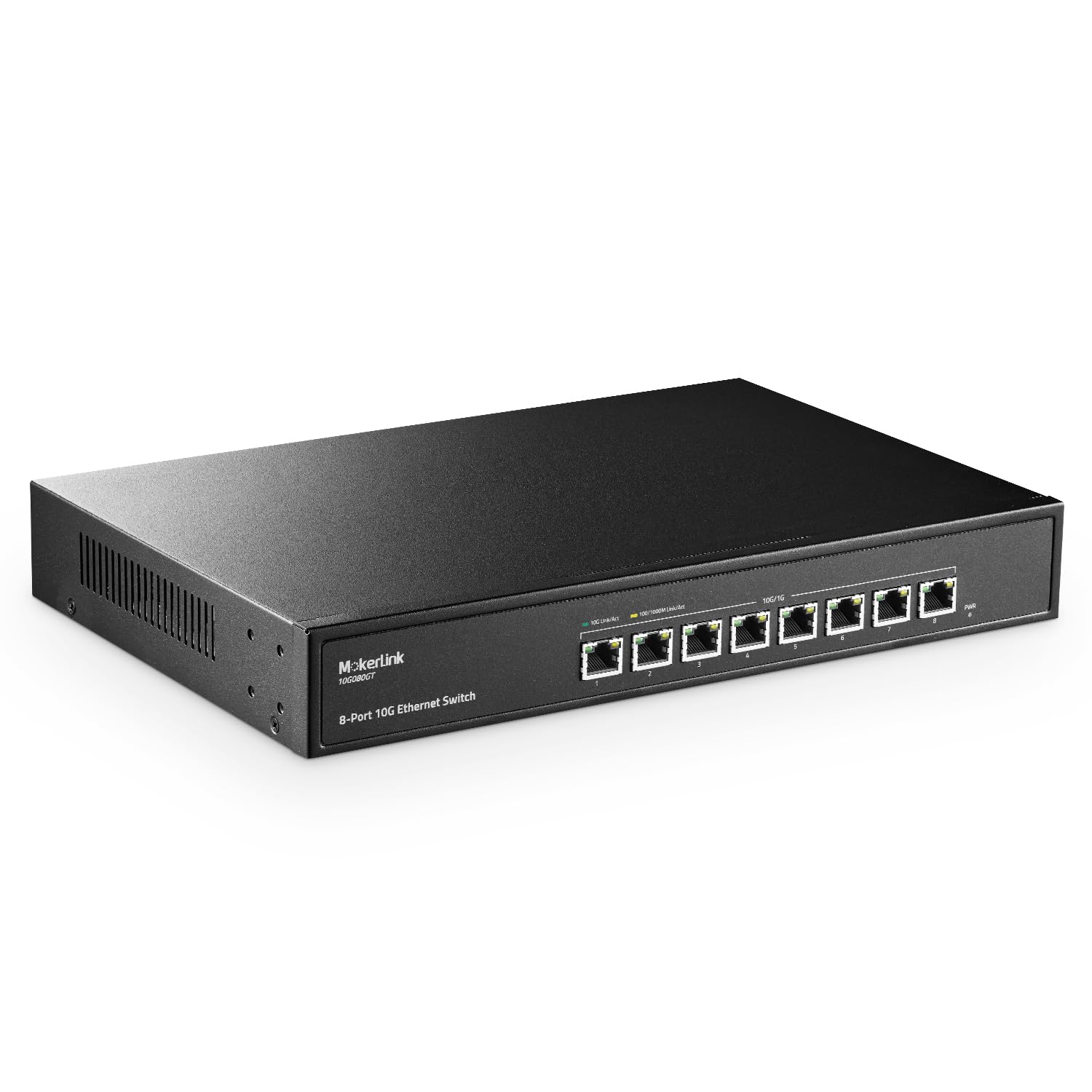 MokerLink - Etheret Switch 8ポート 10Gbps、10G/5G/2.5G/1000M/100M対応、160Gbps帯域幅アンマネージドプラグアンドプレイスイッチ