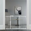 エルフ ベビー(Fairy Baby)ベビーゲート 階段上 ペットゲート ベビーフェンス 適用幅61-266cm ビデオ付き 突っ張り式 オートクローズ機能 扉開閉式 赤ちゃん ゲート ベビーガード 柵 拡張付き 補強部品付き 高さ78cm (ホワイト,