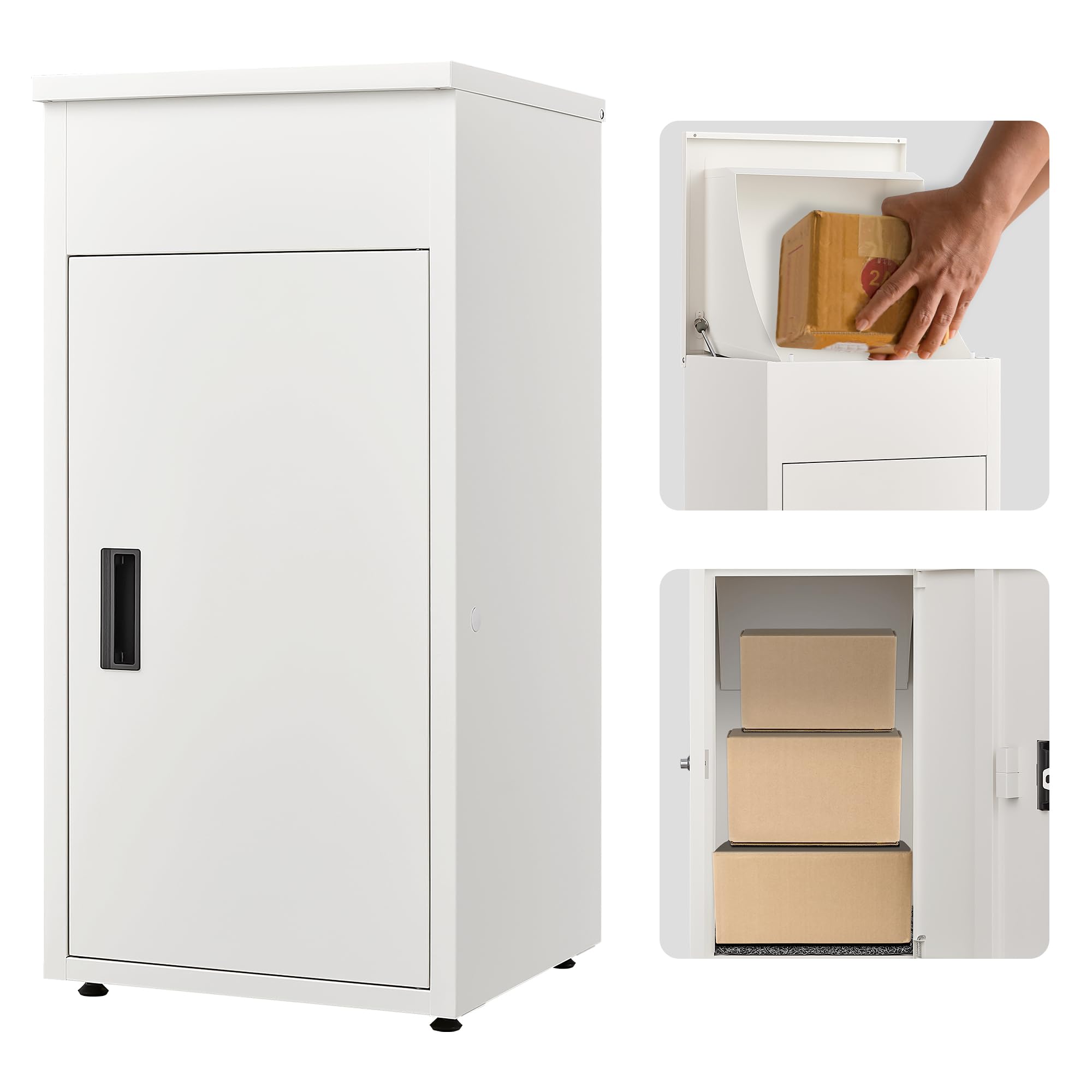 【複数投函可能/106L大容量】宅配ボックス 屋外 置き配 ボックス 戸建て用 宅配BOX 組み立て不要 両開扉 盗難防止 防水 配達ボックス ポスト 案内ステッカー付き 両開扉 おしゃれ設計 郵便受け