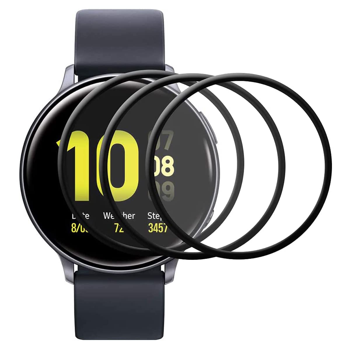 乐天商城 - seninhi（セニンヒ） スクリーンプロテクター [3枚パック] Samsung Galaxy Watch Active 2 44mm用 3Dカーブソフトエッジ 保護フィルム-気泡が入らない/ケースに優しい/傷防止/飛散防止/指紋防止。