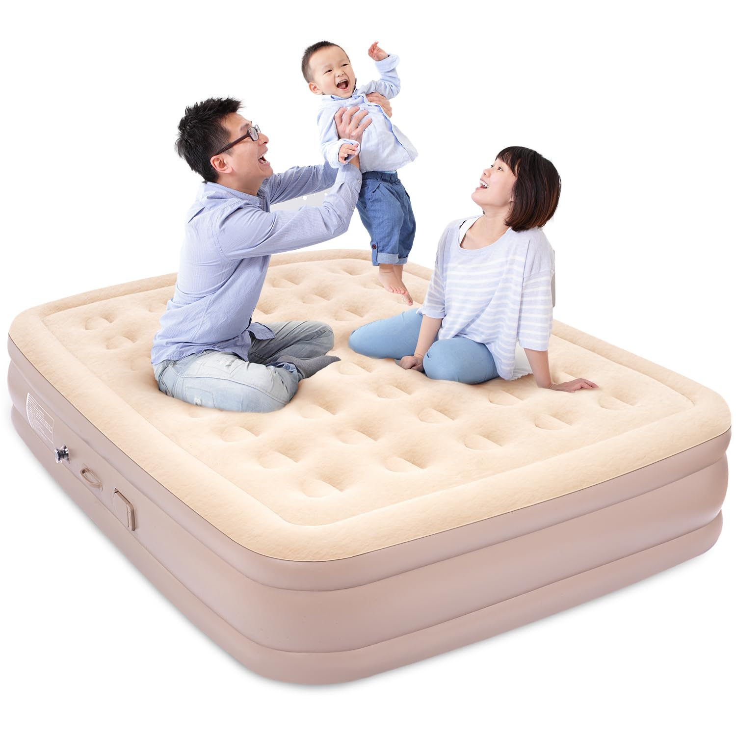 BOOMAX エアーベッド 電動 エアーマット 厚手 約40cm アウトドア キャンプ 耐荷重450kg 自動膨張 電動ポンプ内蔵 エアーマットレス 防災 車中泊 家庭用 来客用 枕付き 折りたたみ式 収納袋付き 防水 軽量 コンパクト ダブル