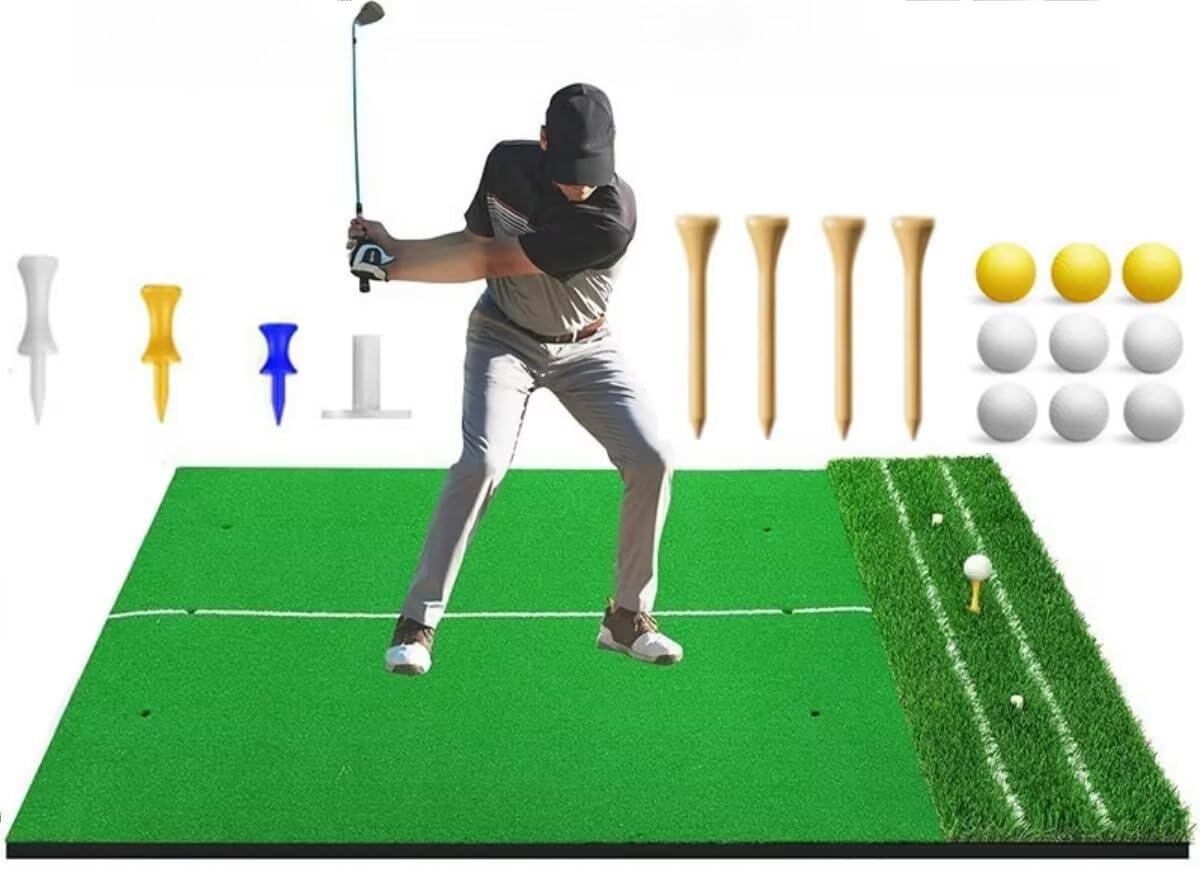 TUIYIDUO ゴルフマット 大型 ゴルフ練習マット 耐久性が高い 屋外 室内 150x117cm 素振り ドライバー ..