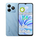 Blackview WAVE8C Android 14 SIMフリー スマホ 本体 4G対応 スマートフォン 6GB+64GB 2TB拡張可能 6.56インチ 大画面 13MP AIカメラ 4700mAh 大容量バッテリー デュアルSIM 携帯電話 顔認証