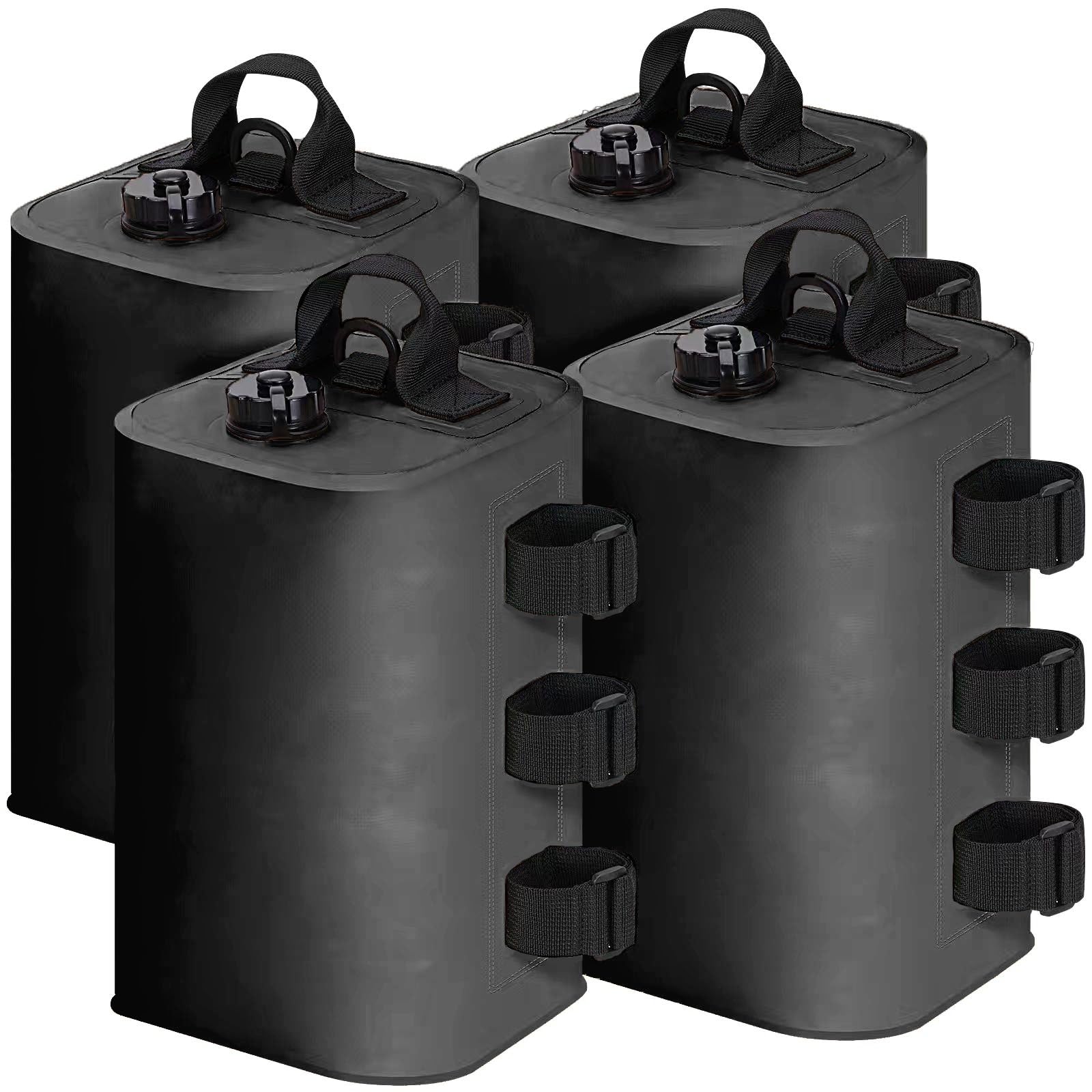 テント 重り 4個セット ウェイトバッグ おもり マルチウェイト 10リットル タープテント用 バンドテープ付き 注水タイプ 屋外 重し袋 ワンタッチタープ ビーチパラソル タープテント用 万能ウェイト（ブラック）