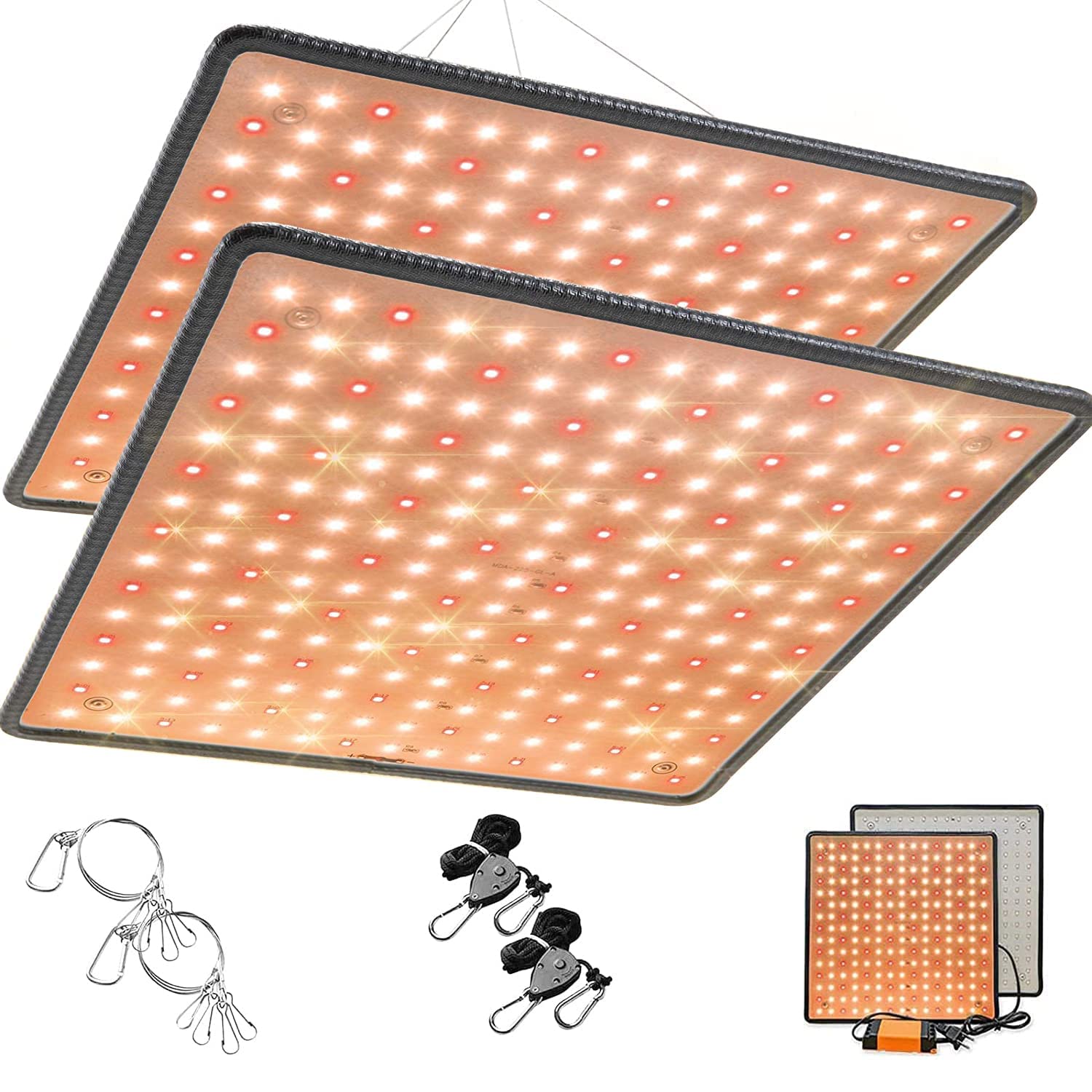 Aokson 植物育成ライト400W相当 225個 3500k 2835 SMD ライトチップ フルスペクトル 光補足 日照不足解消 省エネ 長寿命 家庭菜園 野菜工場 多肉植物育成 観葉植物 野菜 水耕 農業・園芸用 (2個セット)