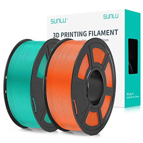 PLA Plus 3D フィラメント 1.75mm SUNLU 3Dプリンター 3Dペン用 PLA フィラメント 高尺寸精度 高密度 許容誤差精度 /- 0.02mm 1KG 2 Sunny Orange Mint Green