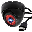 ELP 2メガピクセル USB ドームカメラ、CMOS IMX323 センサー搭載、1080P フル HD 防水監視セキュリティカメラ、昼夜対応屋内外兼用 USB カメラ、金属ハウジングでほとんどの OS に対応