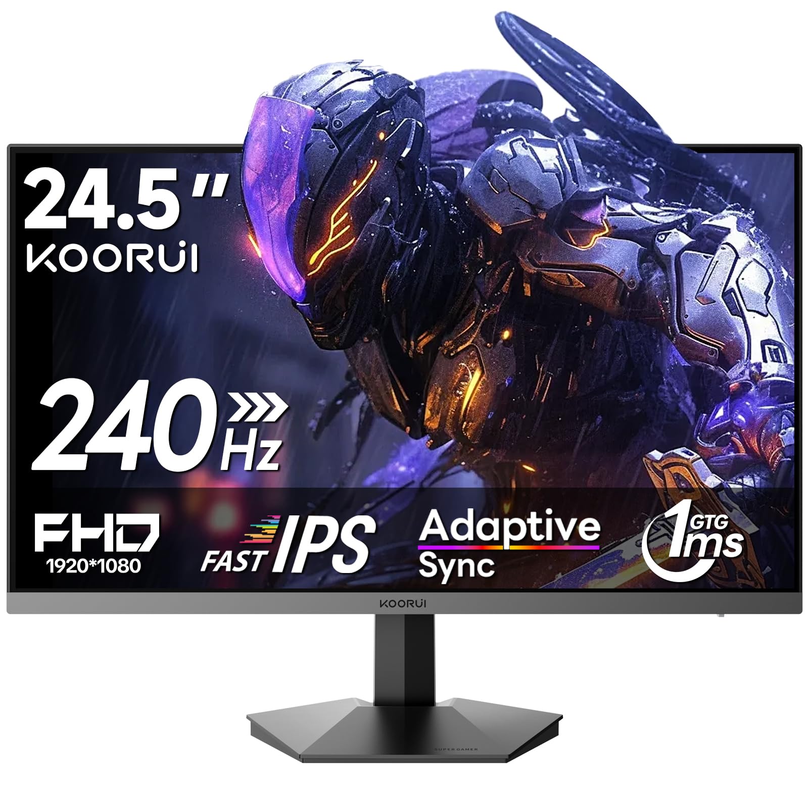 饤㤨KOORUI ߥ󥰥˥ 24.5 FHD 240Hz GTG1ms® Fast IPSѥͥ 250ni HDR400/DCI-P3 90%/sRGB 99%/Adaptive Sync/HDMI/DP VESAޥб PCפβǤʤ16,342ߤˤʤޤ