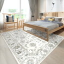 SONGLET 160x230cm ペルシャ柄カーペット 洗える 洗濯機洗い可 マット 滑り止め 畳 室内装飾 リビングソファー ダイニングテーブルの下 ベッド...