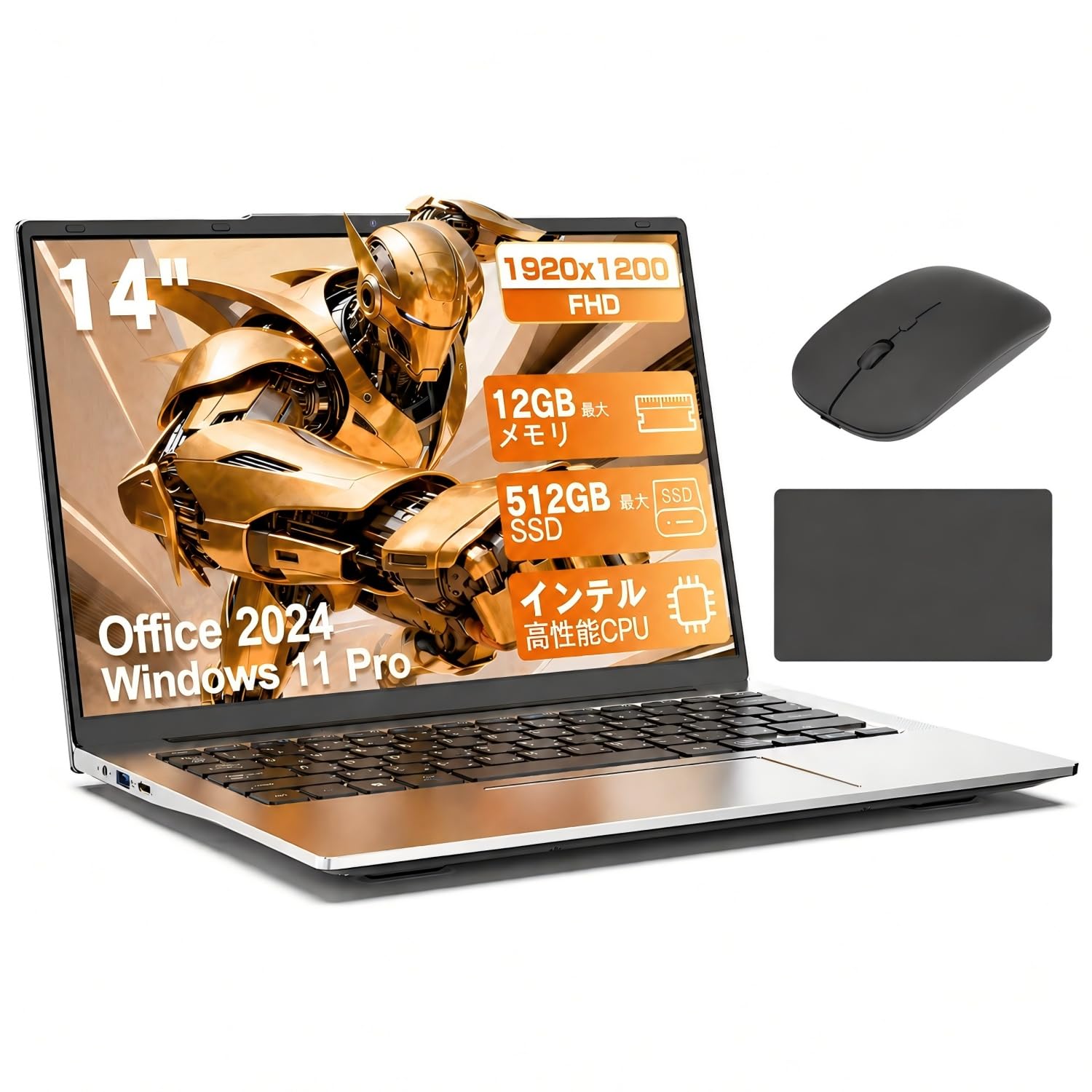 SOOYA ノートパソコン 14インチ IPS FHD+（1920*1200） ノートPC インテルCPU 180°開閉 1.22kg 軽量 薄型 日本語キーボード Webカメラ内蔵 在宅勤務 ビジネス 学習 特典 無線マウス付属 (RAM 8GB / S