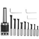 Hilitand ボーリングヘッド 1-1/2-18UNF ボーリングカッター M12 MT-3 ボーリングバーセット 高炭素鋼製(3)