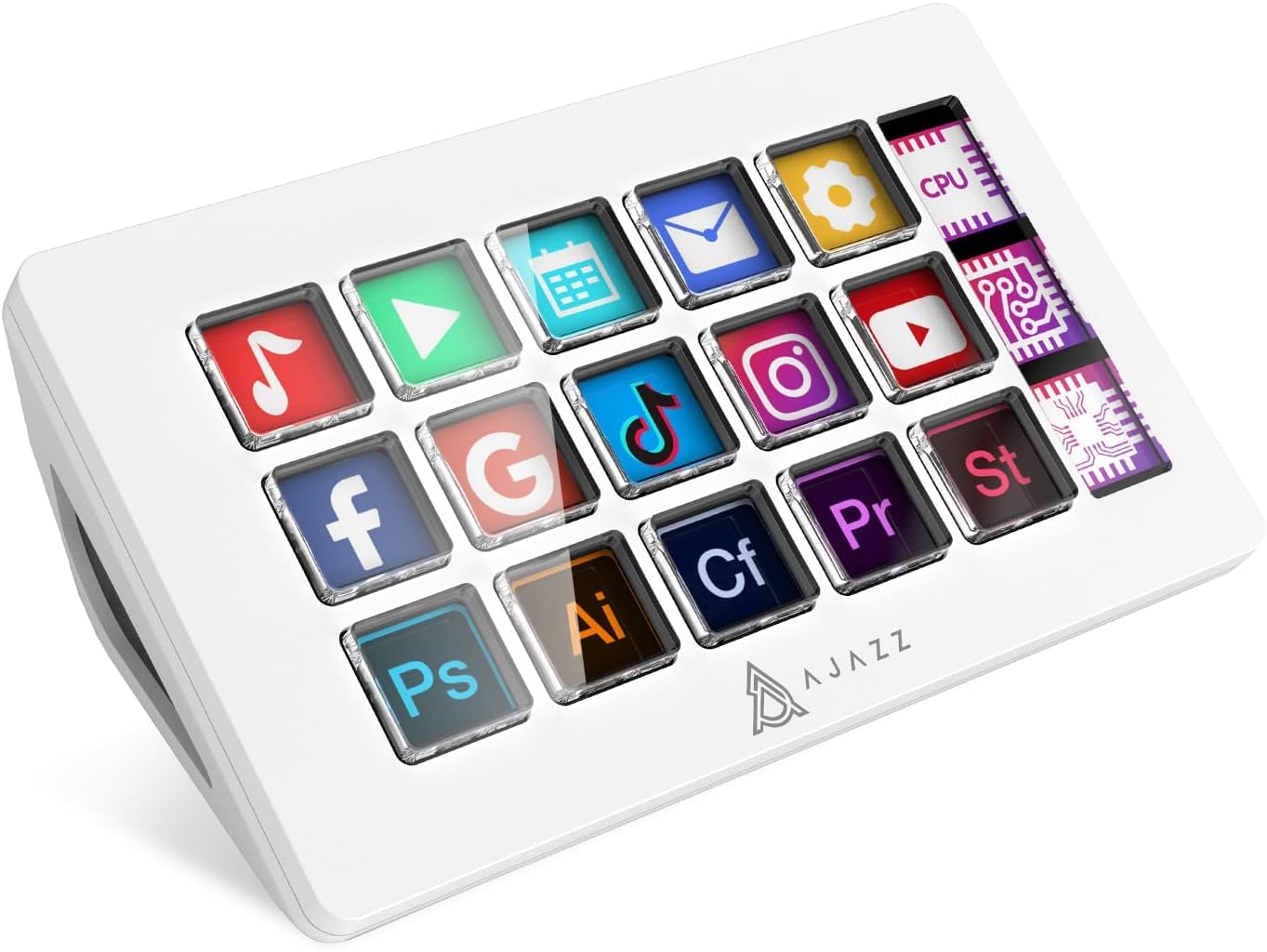 MAMBASNAKE x AJAZZ AKP153スタジオデッキ、ストリームコントローラー、15マクロキー、OBS、Twitch、YouTubeなどのアプリやソフトウェアでアクションをトリガー、ライブストリーミング、写真、ビデオ編集用カスタムコンソール、P