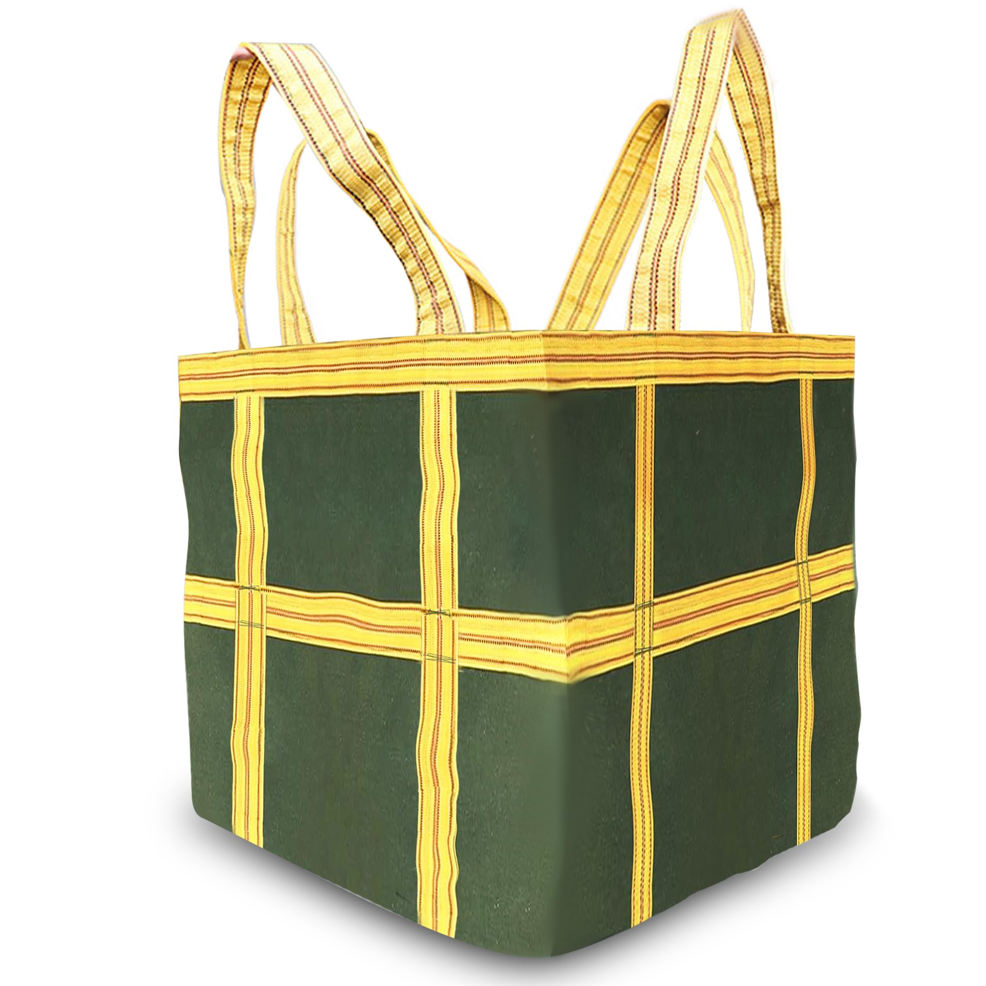 乐天商城 - Bokuyoku シートモッコ 100×100×100cm 四耳立方体 耐荷重2t 繰り返し使用できる 荷揚げバケツ 摩耗に強い 強靭 頑丈 イージーモッコ 八点吊りタイプ モッコタスキ 軽量強力布モッコ もっこ セメント、木材、砂利、建築材料、廃材の吊り