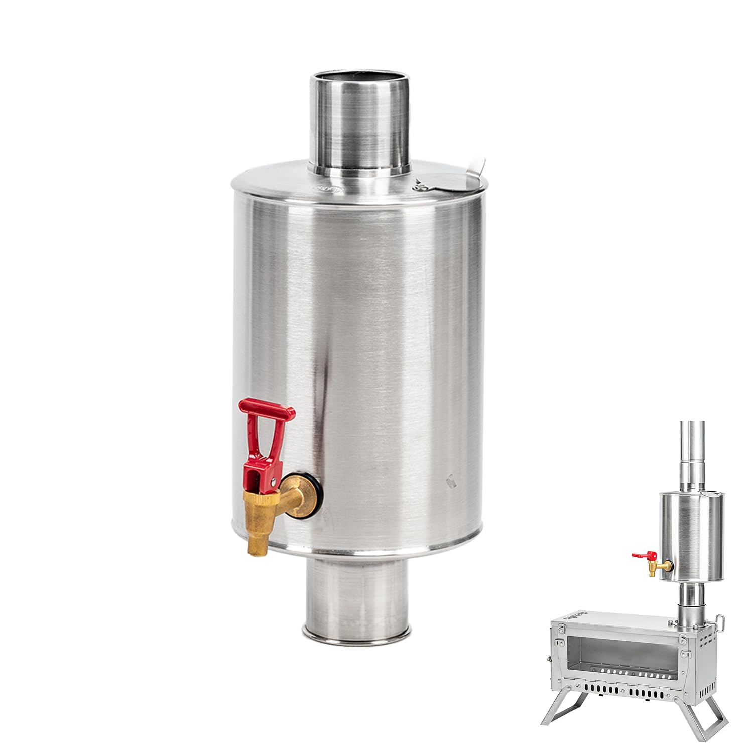 TAISOCA薪ストーブ タンク 3.6L 大容量 キャンプやっき 304ステンレス 軽量 アウトドア用水筒 焚き火 ハイキング お湯沸かし 急須