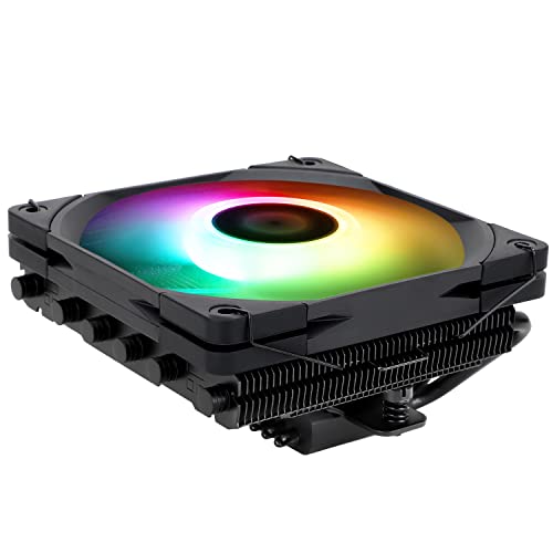 Thermalright AXP 120 X67 Black ARGB薄型CPUエアクーラ 120 mm スリムファン PWMファン付き 6つのヒートパイプ 67mm高 AMD:AM4/AM5/Intel LGA 1700/1150/1151/1200/2