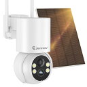 【単品利用不可・NVR録画機と組み合わせて利用する必要】Jennov 防犯カメラ 屋外 ソーラー 400万画素 単品利用可 パンチルト 360°回転 屋外防犯カメラ PIR人体検知 カラー暗視 投光威嚇 IP66防水防塵 ソーラー給電式 長持ち 監視カメラ