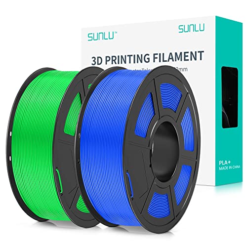 PLA Plus 3D フィラメント 1.75mm SUNLU 3Dプリンター 3Dペン用 PLA フィラメント 高尺寸精度 高密度 許容誤差精度 /- 0.02mm 1KG 2 青 グリーン