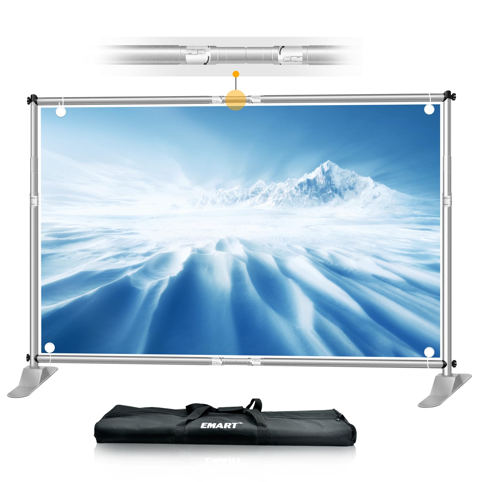 EMART 背景スタンド 背景バナースタンド シルバー 300X300cm 撮影スタンド 伸縮式 幅、高さ調節可能 合金製 高耐久 背景布/グリーンバックスタンド簡単組立 展示会、トレードショー、 パーティー装飾などに適用 写真撮影、生放送、 グリーンバッ