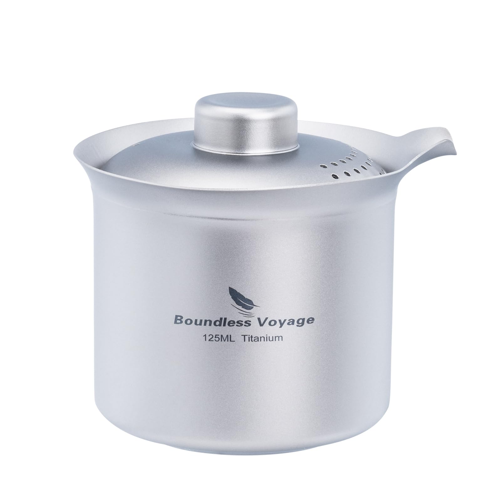 Boundless Voyage チタン 急須 ティーポット おしゃれ 耐熱 二重構造 小さい 125ml お茶 ポット 中国茶器 軽量 錆びにくく 洗いやすい 旅行ティーポット 携帯用茶器 割れない アウトドア キャンプ用品 収納袋付き Ti3145D