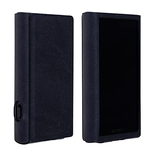 MITER  ˡ ޥ Sony Walkman NW-A307 A306 A303 A300  Υꥢ PU 쥶 С Case Cover for A300 (Black)