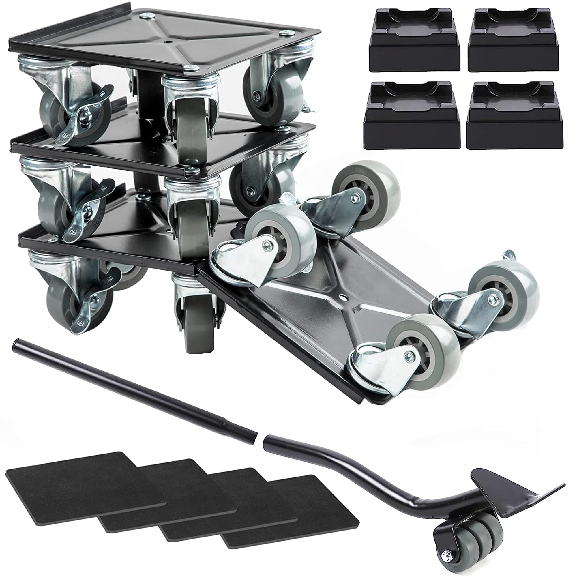 家具移動ヘルパー セット ミニ台車 耐荷重約1400kg 炭素鋼材製 家具移動・掃除用ラクラクキャリー 移動..