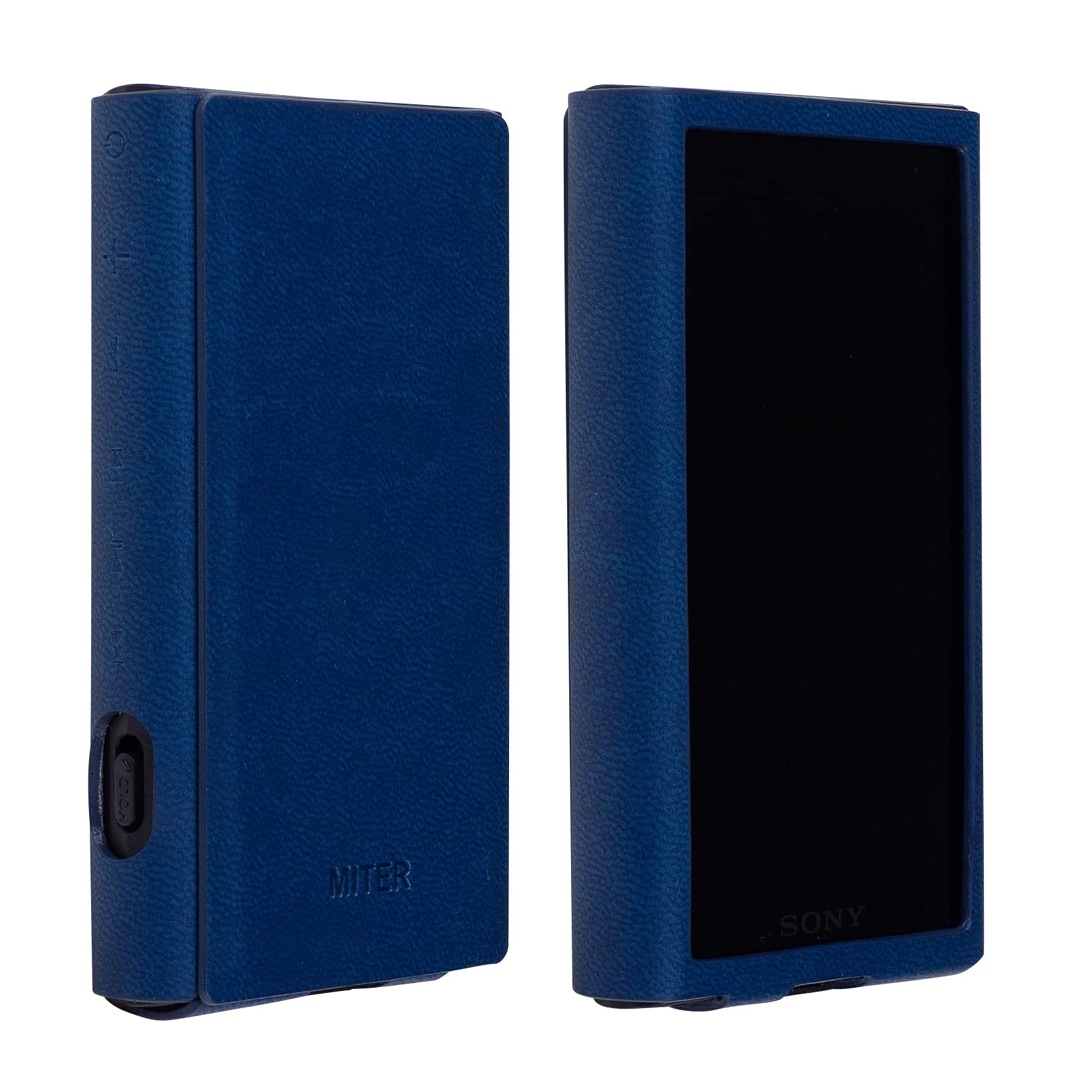 MITER  ˡ ޥ Sony Walkman NW-A307 A306 A303 A300  Υꥢ PU 쥶 С Case Cover for A300 (Navy)