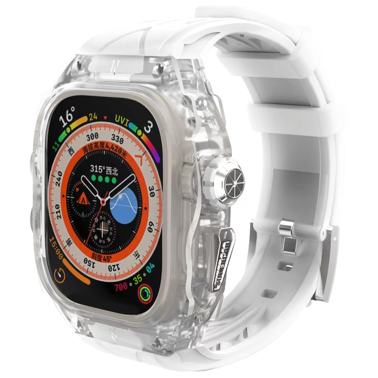 [YiMingSun] Apple Watch�ѥ����� Apple Watch Ultra 1/2 49mm�ѥХ�ѡ��������դ� ���ʥ�󥺹��Ʃ���ݸ� ���...