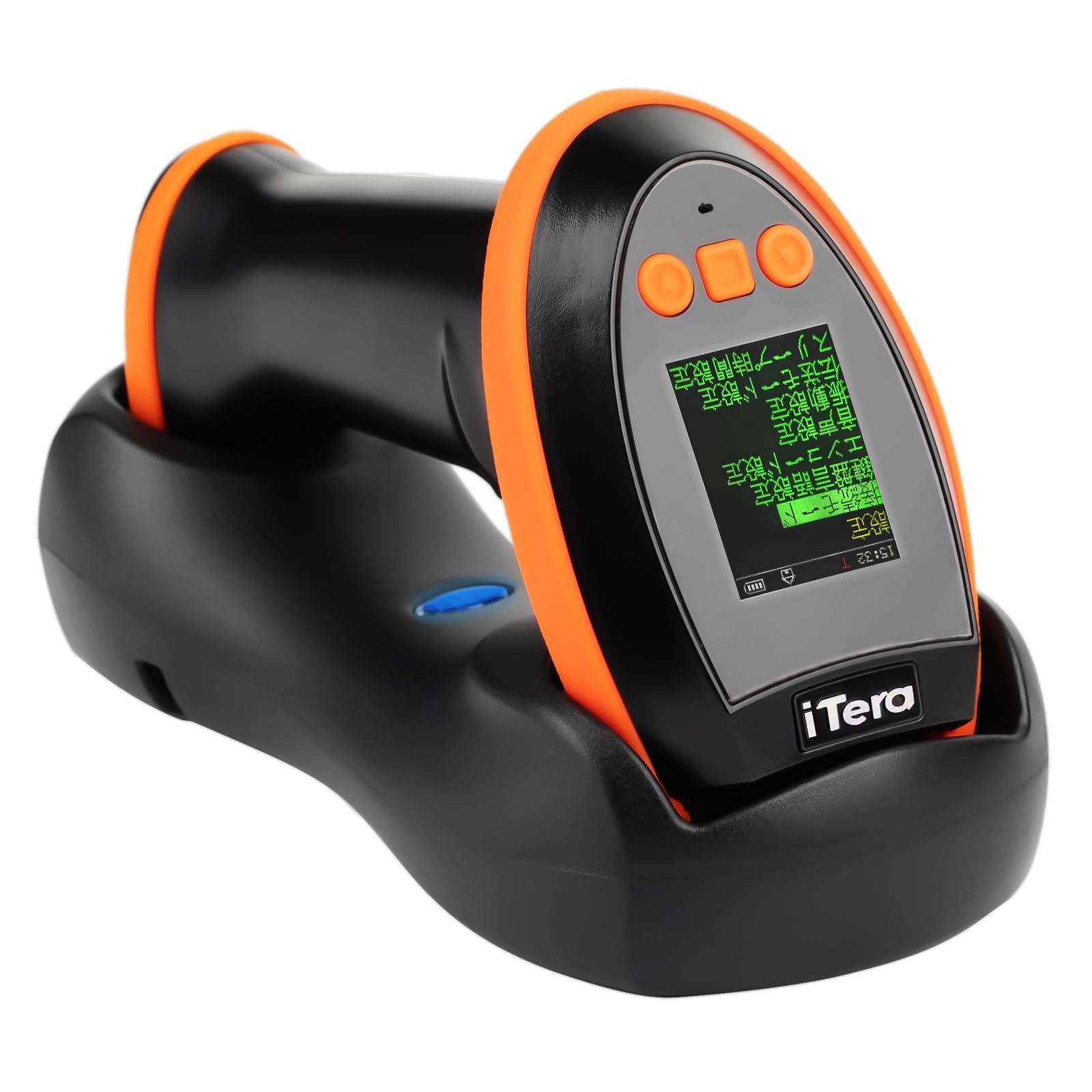 Tera バーコードリーダー ワイヤレス USB Bluetooth: 1次元 2次元 QRコード対応 液晶画面 充電スタンド..