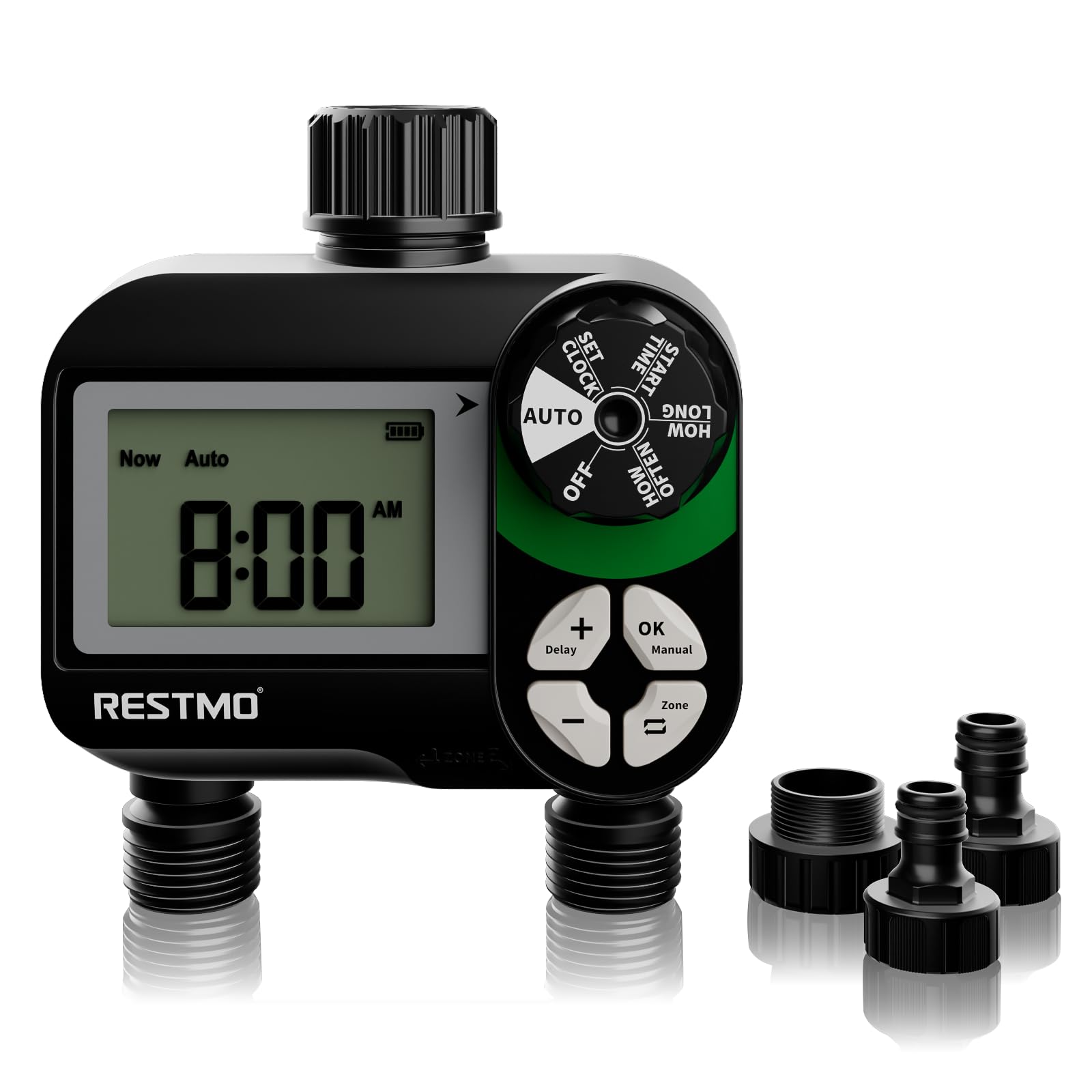 RESTMO 自動散水タイマー スプリンクラータイマー アウトレット 2個 散水間隔計画 プラスチック 水の入..