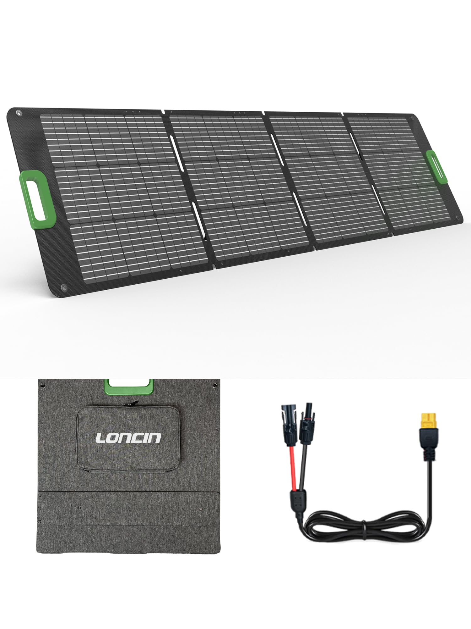 楽天湖南オンラインLoncin ソーラーパネル 200W 折り畳み式 太陽能パネル/ソーラーチャージャー/ポータブル電源充電用 単結晶+ETFE材料+23％高変更効率 IP67 使いやすい 携帯便利 アウトドア キャンプ 車中泊 節電/停電対策 防災グッズ バックアップ電源