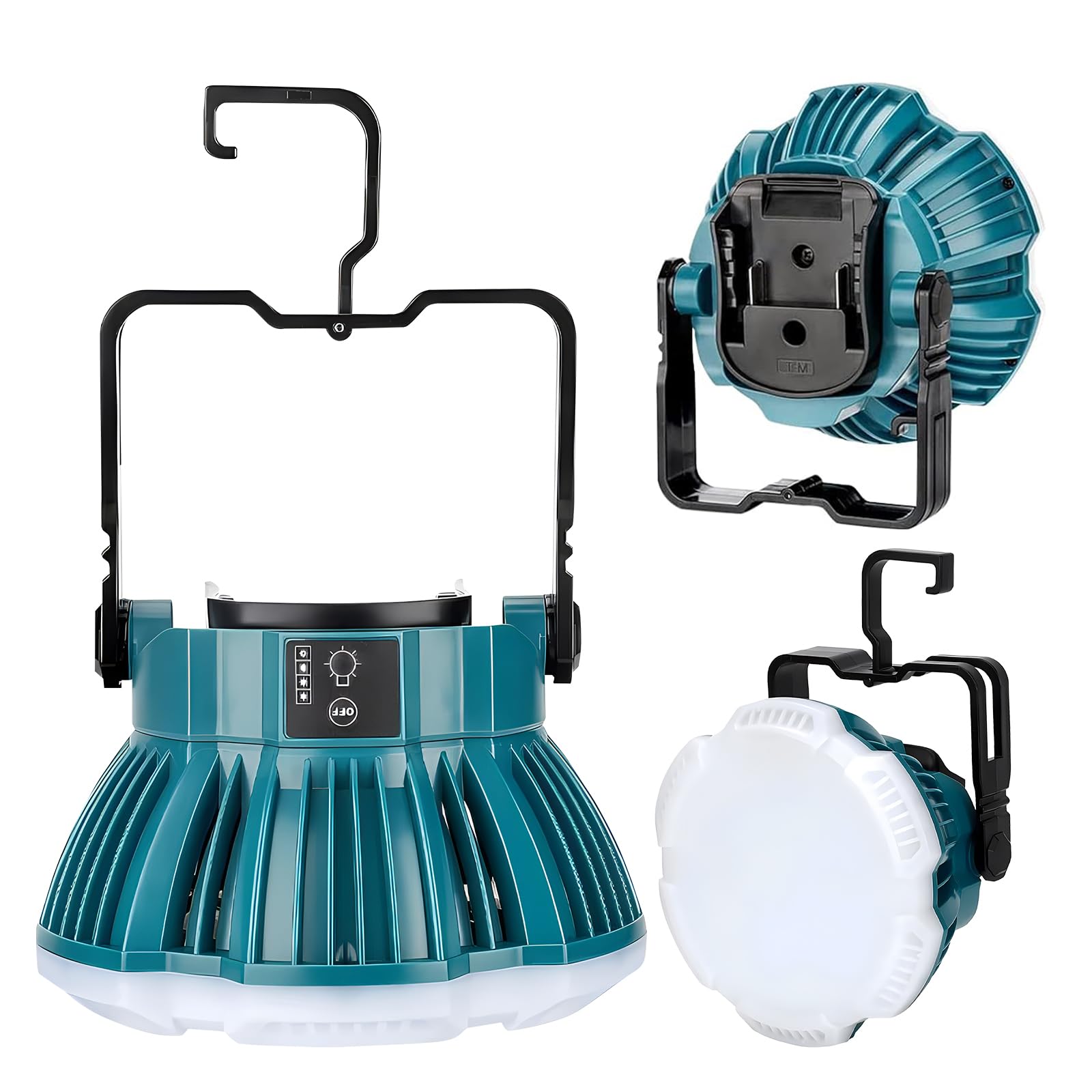 LYTDMSKY LEDランタン キャンプランタン LEDコードレス作業灯 との互換性あるBL1830など18V-20Vバッテリー 充電式 24W 2400LM 互換 三段階調光+SOSモード レスキュー信号 IP65防水 超高輝 手提げ付 持ち上げたり、