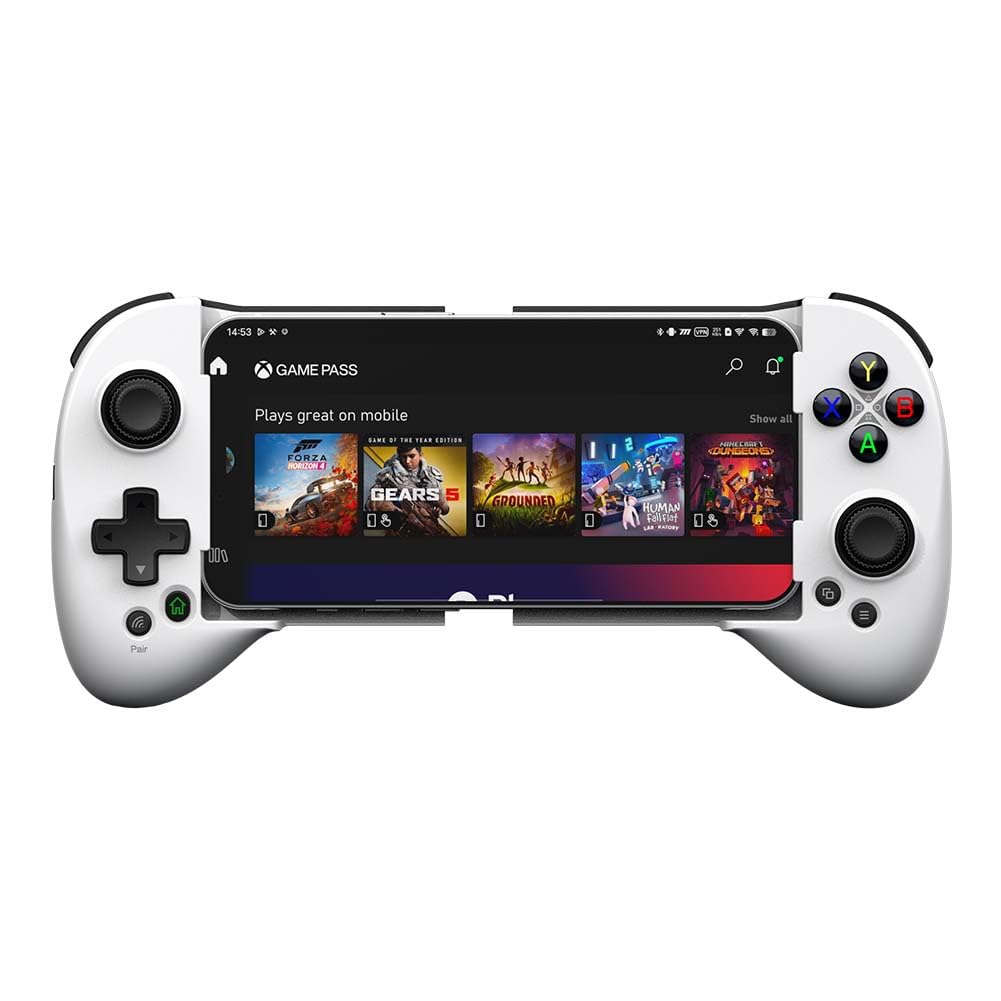 ShanWanモバイルゲームコントローラ（iphone/andriod用）4つのマッピングボタン/ジョイスティックで高さ調節可能 スマホゲームコントローラ-PSリモートプレイ Xboxクラウド スチームリンク GeForce NOW MFiアップルアーケー