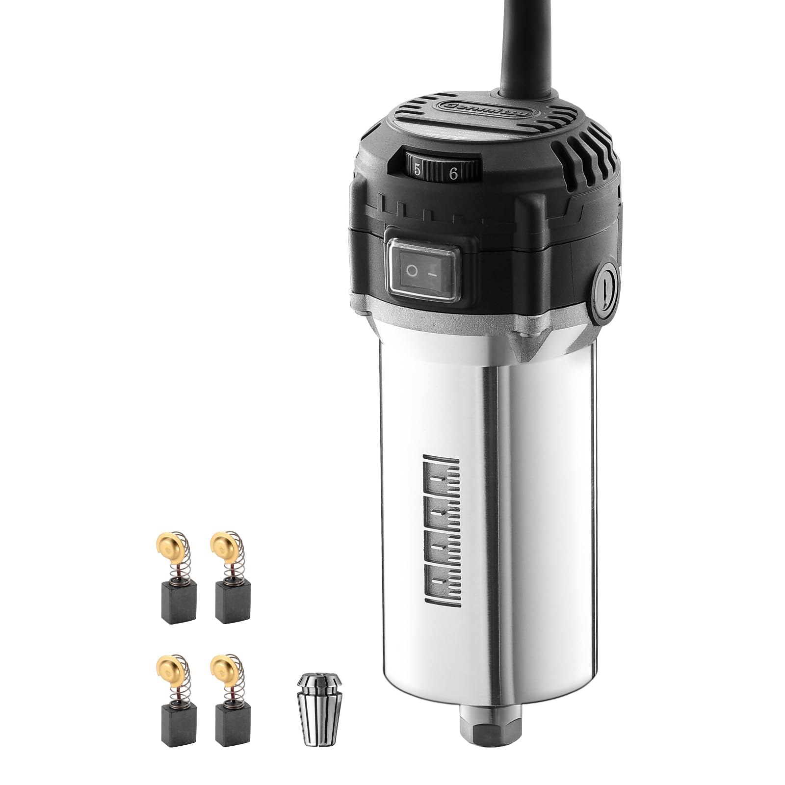 乐天商城 - Genmitsu 710W コンパクトルーター 65mm 直径、6 可変速度パームトリマールーター、ER11 コレット & 4 カーボンブラシ付き、CNC マシン用スピンドルモーターアップグレード