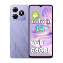 Blackview WAVE8C Android 14 SIMフリー スマホ 本体 4G対応 スマートフォン 6GB+64GB 2TB拡張可能 6.56インチ 大画面 13MP AIカメラ 4700mAh 大容量バッテリー デュアルSIM 携帯電話 顔認証