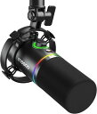 MAONO ゲーミングマイク USB/XLR ダイナミックマイク 専用ソフトウェア付属 PC用ポッドキャストマイク ミュートボタン ボリュームコントロール イヤホン出力端子 ゲーマー向けRGBライティング付き PC/プレステ/サウンドカード/オーディオミキ