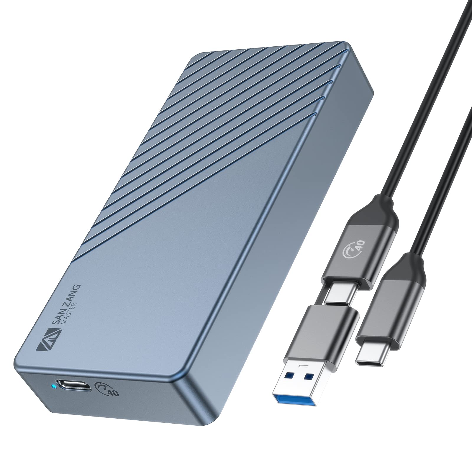 SAN ZANG M.2 SSD 外付けケース40Gbps 外付けケース M.2 SSDケース USB4.0 NVMe 高放熱 ポータブル アルミニウム製 エンクロージャ Thunderbolt 3/4 SSD 対応 グレー