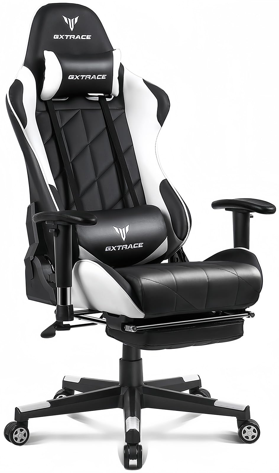 GXTRACE ゲーミングチェア オフィスチェア ゲームチェア デスクチェア パソコンチェア オットマン付き 人間工学 165度リクライニング機能 ハイバック テレワーク椅子