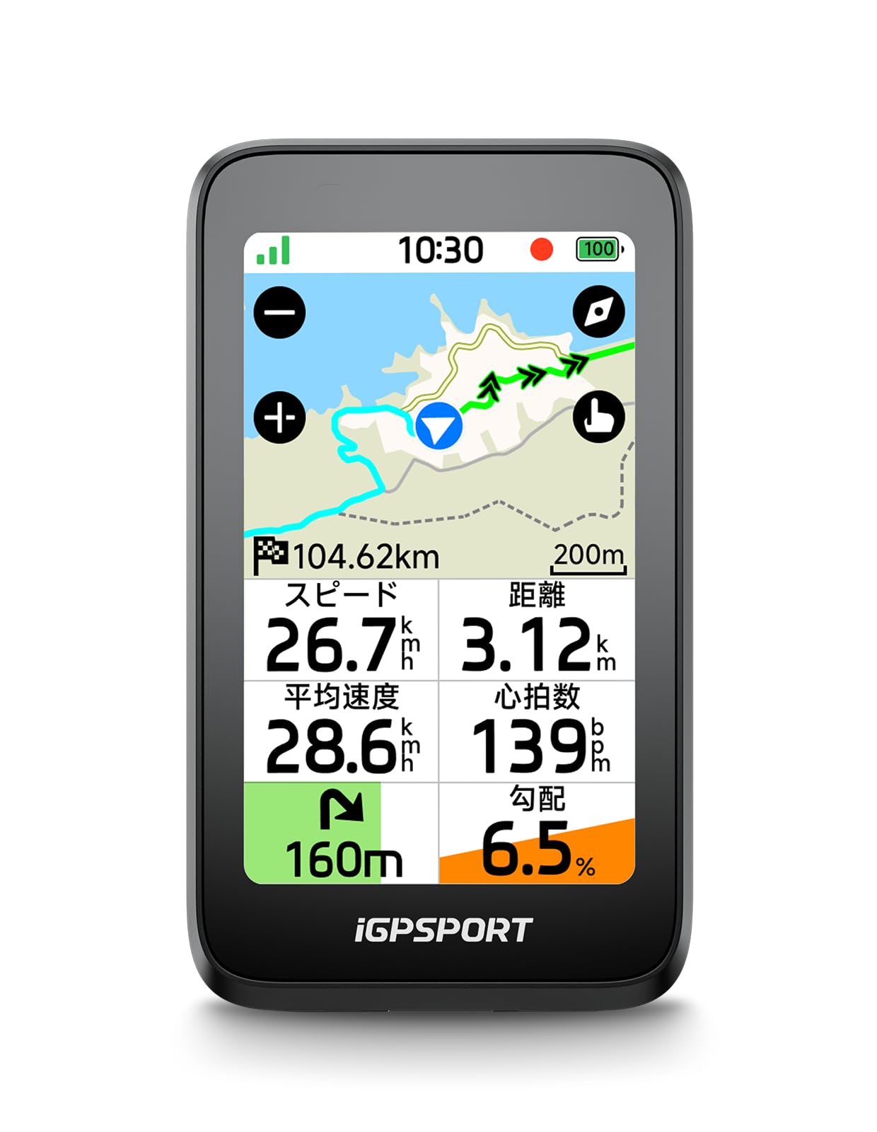 iGPSPORT BiNavi Air サイクルコンピュータ GPSサイコン 自転車ナビ 3インチ タッチパネル 走行記録30時間バッテリー iClimb 3.0 Bluetooth/ANT 対応 Strava同期 日本語対応