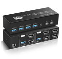 NEWCARE 8K@60Hz/4K@144Hz kvmスイッチ 2入力2出力 HDMI2.1 5Gbp DP1.4 4ポート USB-A出力 USB3.0切替器 2台PC・2台モニター対応 マウス・キーボード・プリンター・USBメモリ共有可能なkvm 切