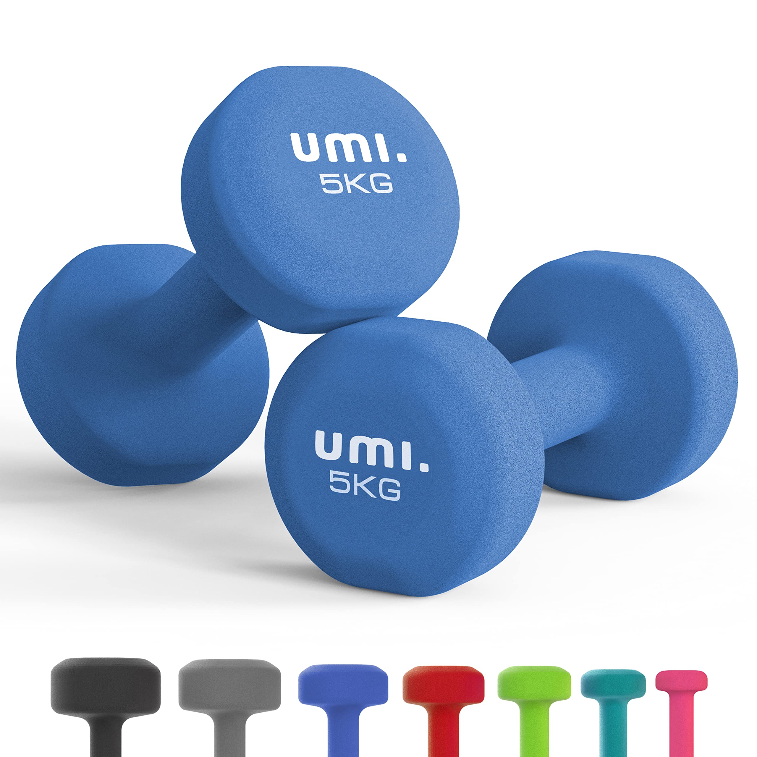 ダンベル 5kg 2個セット 筋トレ ダンベル ・・ ウエイト カラー ダンベル 鉄アレイ dumbbell (ブルー)